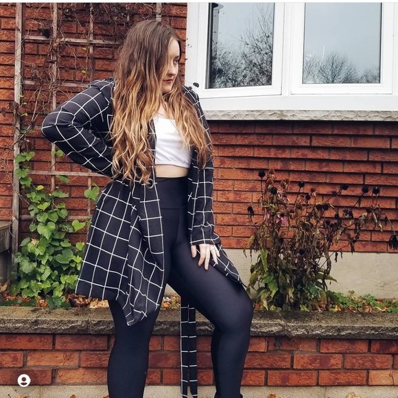 Tie front wrap button up plaid dress - Picture 3 of 3